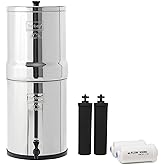 Royal Berkey Gravity-Fed Water Filter System 3.25 Gallon with 2 Black Berkey Elements, 2 Berkey PF-2 Fluoride and Arsenic Red