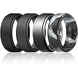 Egnaro Silicone Wedding Rings Mens, Inner Arc