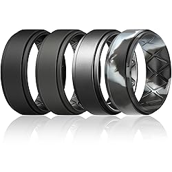 Egnaro Silicone Wedding Rings Mens, Inner Arc