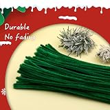 SUVSOON 100 Pcs Green Pipe Cleaners 6mm x 12" Chenille Stem Craft Set view 4