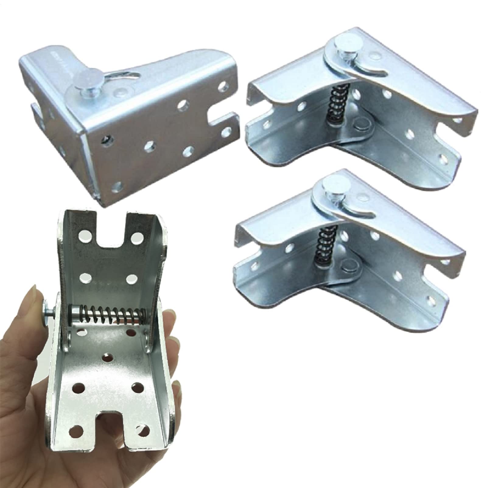 Folding Table Hinges - Self Locking Hinge Leg Accessories - Folding Table Extensions (4 Silver)