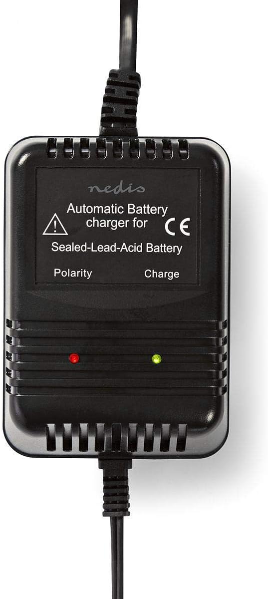 Nedis Lead-Acid Battery Charger, Charges 2.3V/6.9V/13.8V DC Sealed Batteries between 2.2-10Ah Automatically. With Overcharge