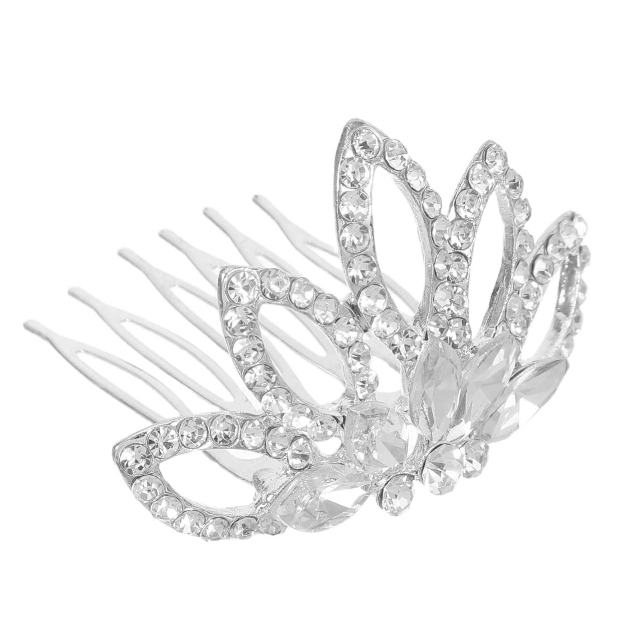 Lurrose Comb Crown Small Diamante Tiara Mini Princess Hair Comb for Bun Crystal Hair Clip Girls Party Birthday Festival Accessory