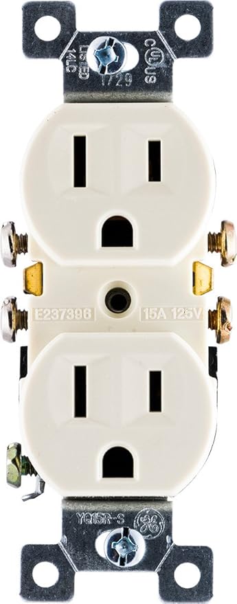 Ge Ivory Grounding Duplex Outlet In Wall Receptacle 3 Prong Electrical Socket Easy Install 15 Amp Ul Listed 54308 Standard Electrical Outlets Amazon Com