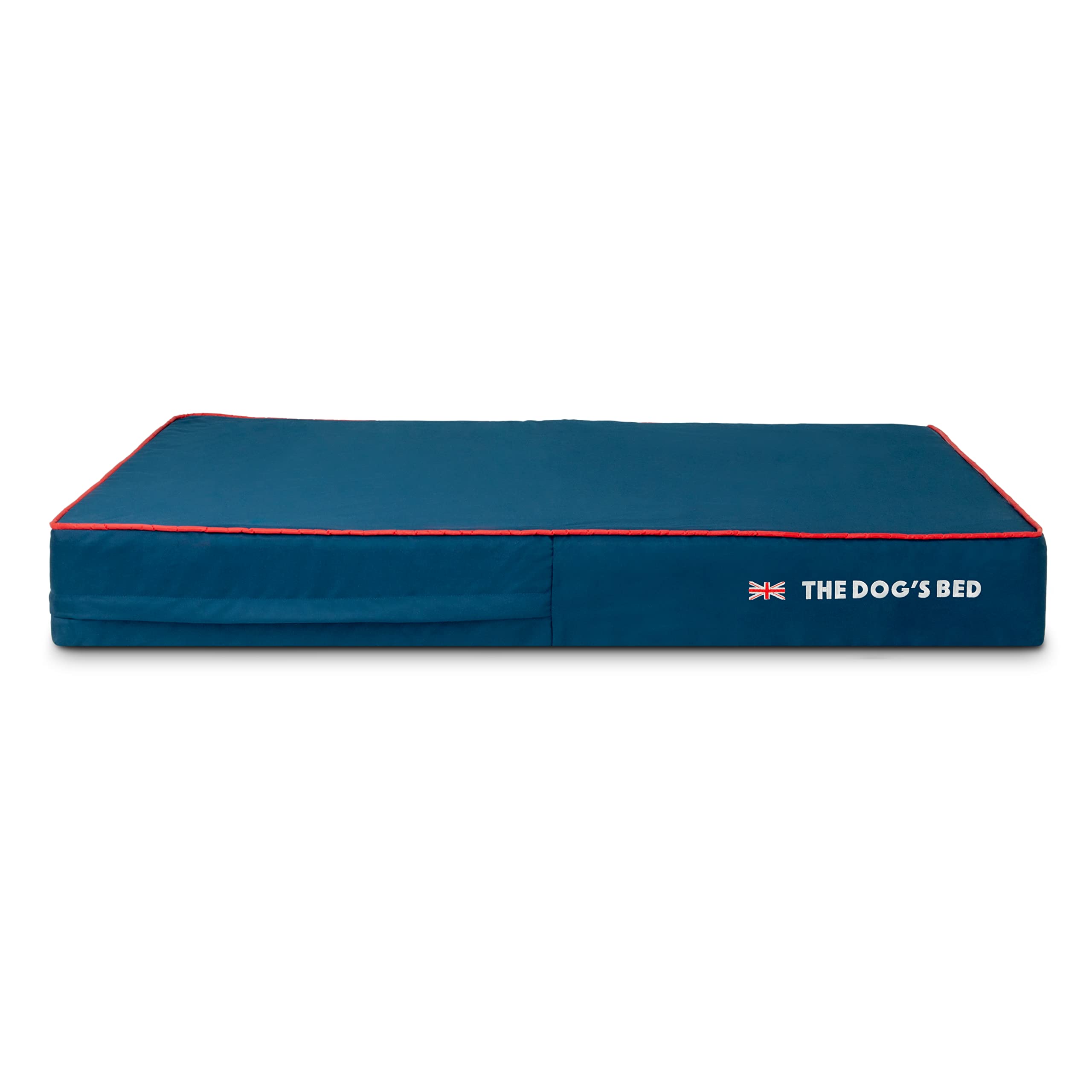 The Dog’s Bed Cover – Replacement Cover, Blue with Red Trim & UK Flag, XL, 15cm