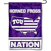 Texas Christian Horned Frogs Garden Flag with USA Stars and Stripes Nation