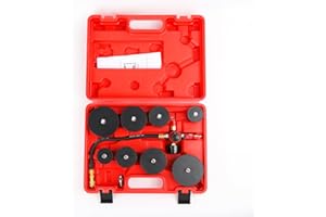 Yonligonju Gnhydxfe 10pc Turbo System Leakage Tester Turbocharger Air Pressure Kit, Turbo Boost Leak Tester Set with 4 Pairs of Stepped Adapters 1-3/8" (35mm) - 3-1/2" (90mm)