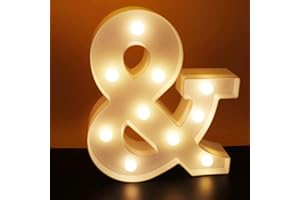 AUSAYE LED Ampersand Symbol Marquee Letter Lights Alphabet Light Up Sign, Night Light for Home Party Wedding Bar Christmas Decoration &