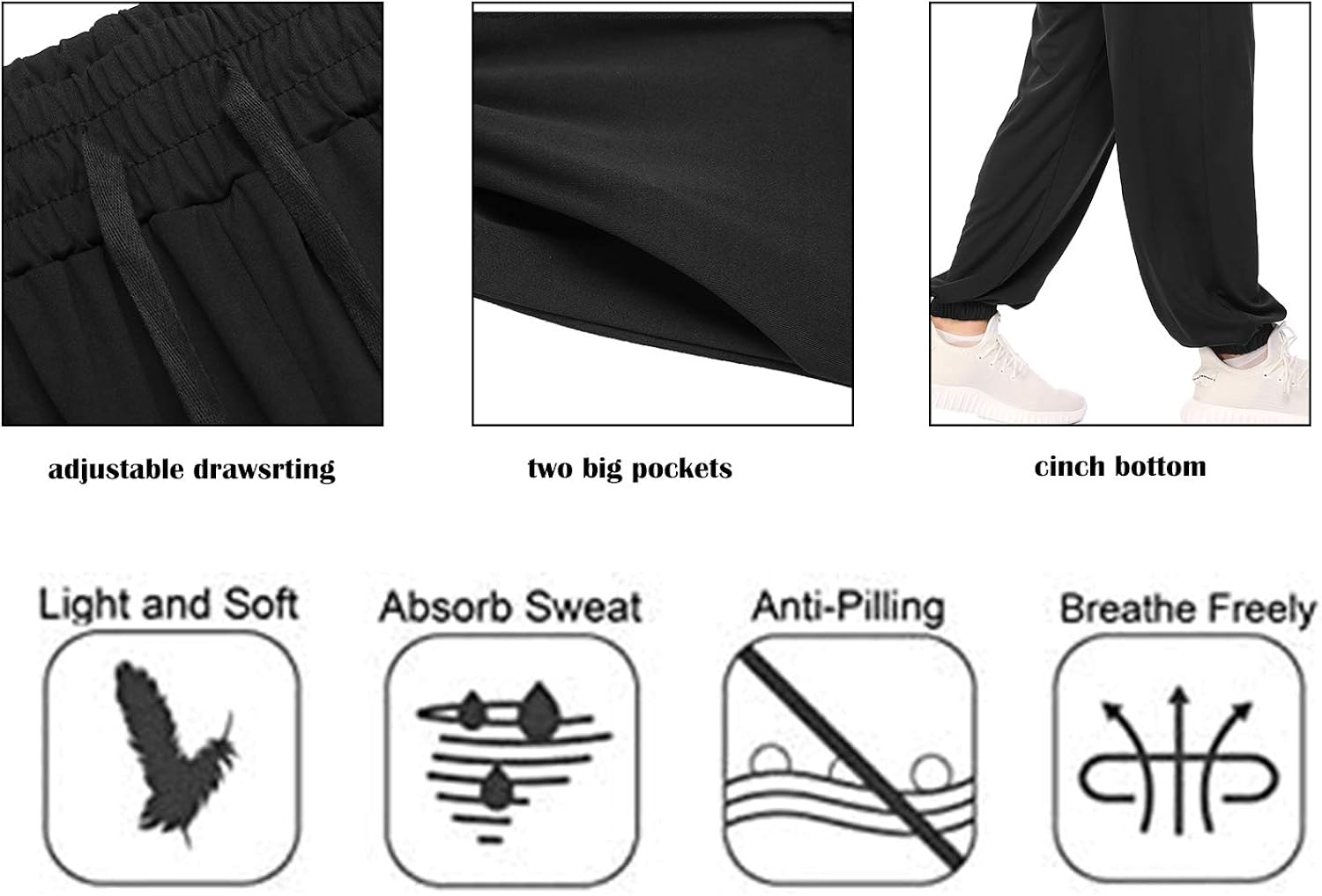 COOrun Womens Loose Sweatpants High Waisted Joggers Comfy Workout Dance Lounge Pants Trousers with Pockets: Clothing
