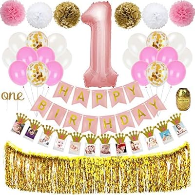 1st Birthday Girl Decorations Baby Girl First Birthday Party