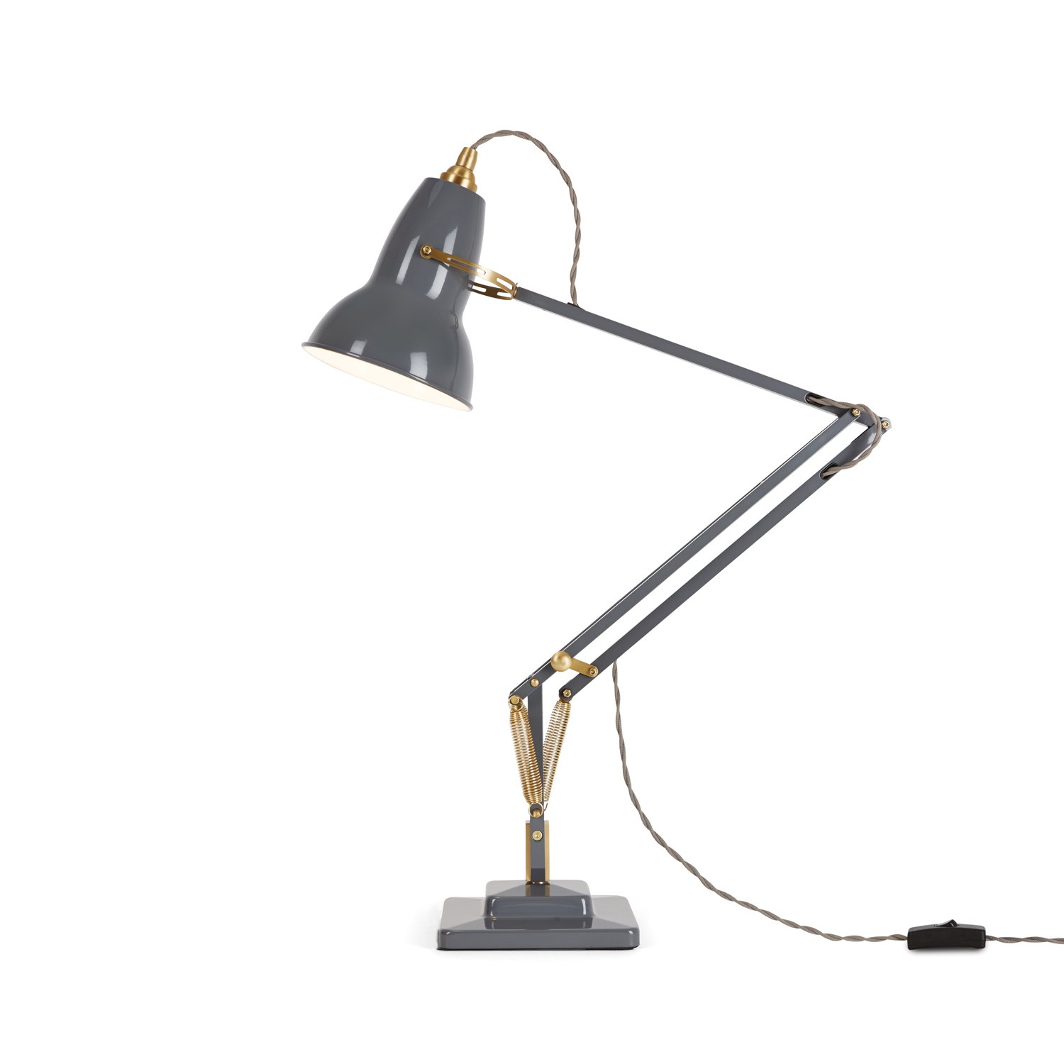 Anglepoise Original 1227 Brass Desk Lamp - Elephant Grey