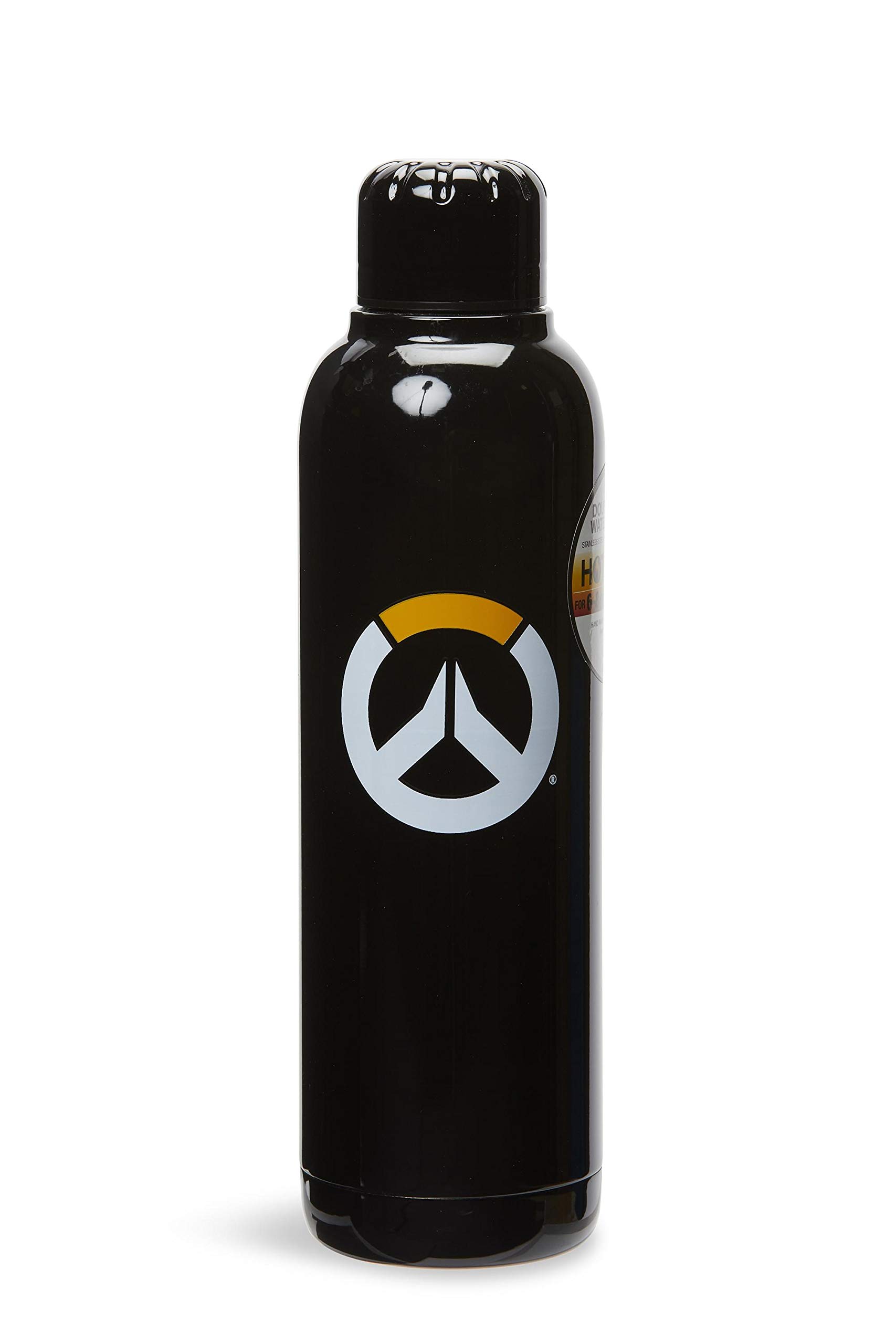 Just Funky Overwatch Logo Black Double Wall Stainless Steel Water Bottle | Holds 17 Ounces