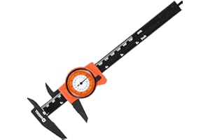 HARDELL Dial Caliper, Dual Reading Precision Caliper with Accuracy ±0.02", Durable Caliper Measuring Tool 6 Inch with Plastic Case, Lightweight Vernier Caliper for DIY/Household/Woodworking