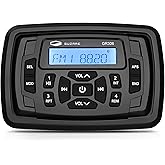 GUZARE Marine Stereo Bluetooth Waterproof Boats Golf Cart Radio Digital Media Stereo Receiver AM FM Tuner Bluetooth Streaming on ATV UTV Motorcycle and Spa Hot Tubs