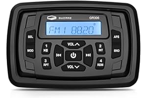 GUZARE Marine Stereo Bluetooth Waterproof Boats Golf Cart Radio Digital Media Stereo Receiver AM FM Tuner Bluetooth Streaming on ATV UTV Motorcycle and Spa Hot Tubs