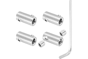 PATIKIL 6mm Hole Wire Rope Clips Set, 4 Pcs 304 Stainless Steel Double Holes Lock Cable Clamps Clip with M6 Hexagon Screws Sp
