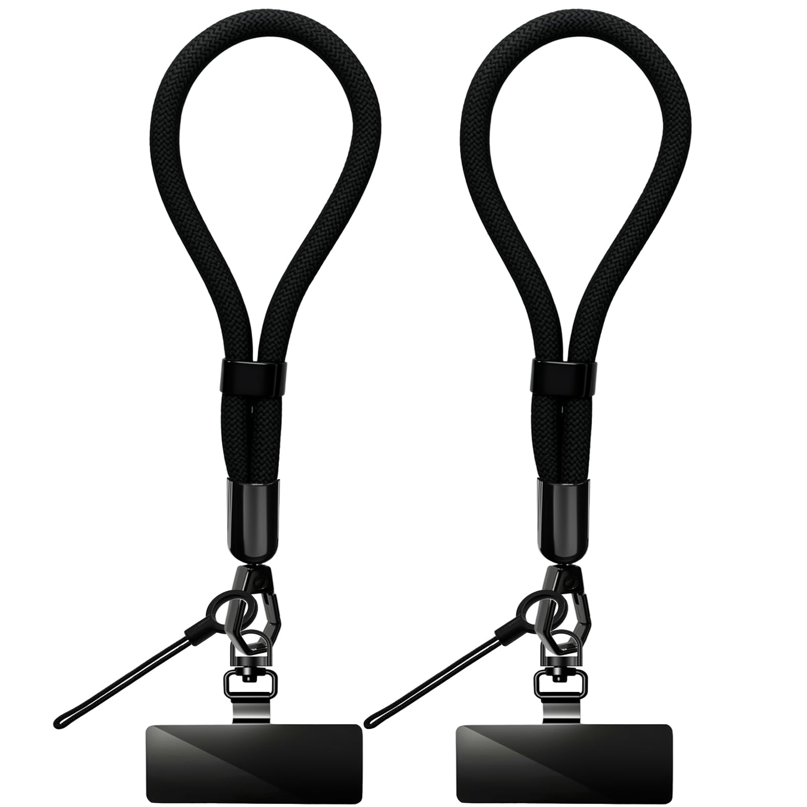 Yudaky Phone Lanyard, 2 Pack Adjustable Cell Phone Lanyard Hand Phone Wrist Strap with Tether Tabs for Smartphones (Black)