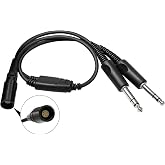 for Bose A20 A30 Headset Lemo 6Pin GA Dual Plugs Pilot Headphones Adapter | PJ-068 PJ-055 Connector,Twin Plug Fixed Wing Aircraft Converter,General Aviation Headsets Adapter