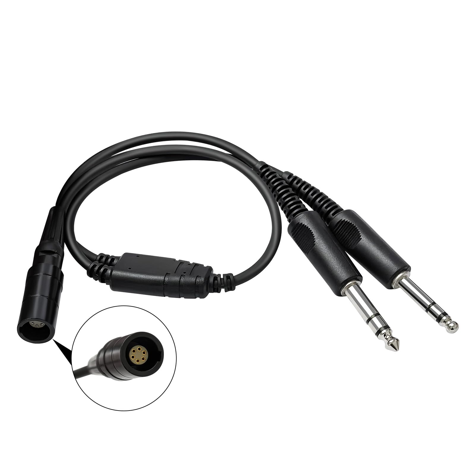 Photo 1 of Aviation Headset to General Aircraft (GA) Adapter 6-Pin Lemo to GA Dual Plug Headphone Adapter for Bose A20 A30