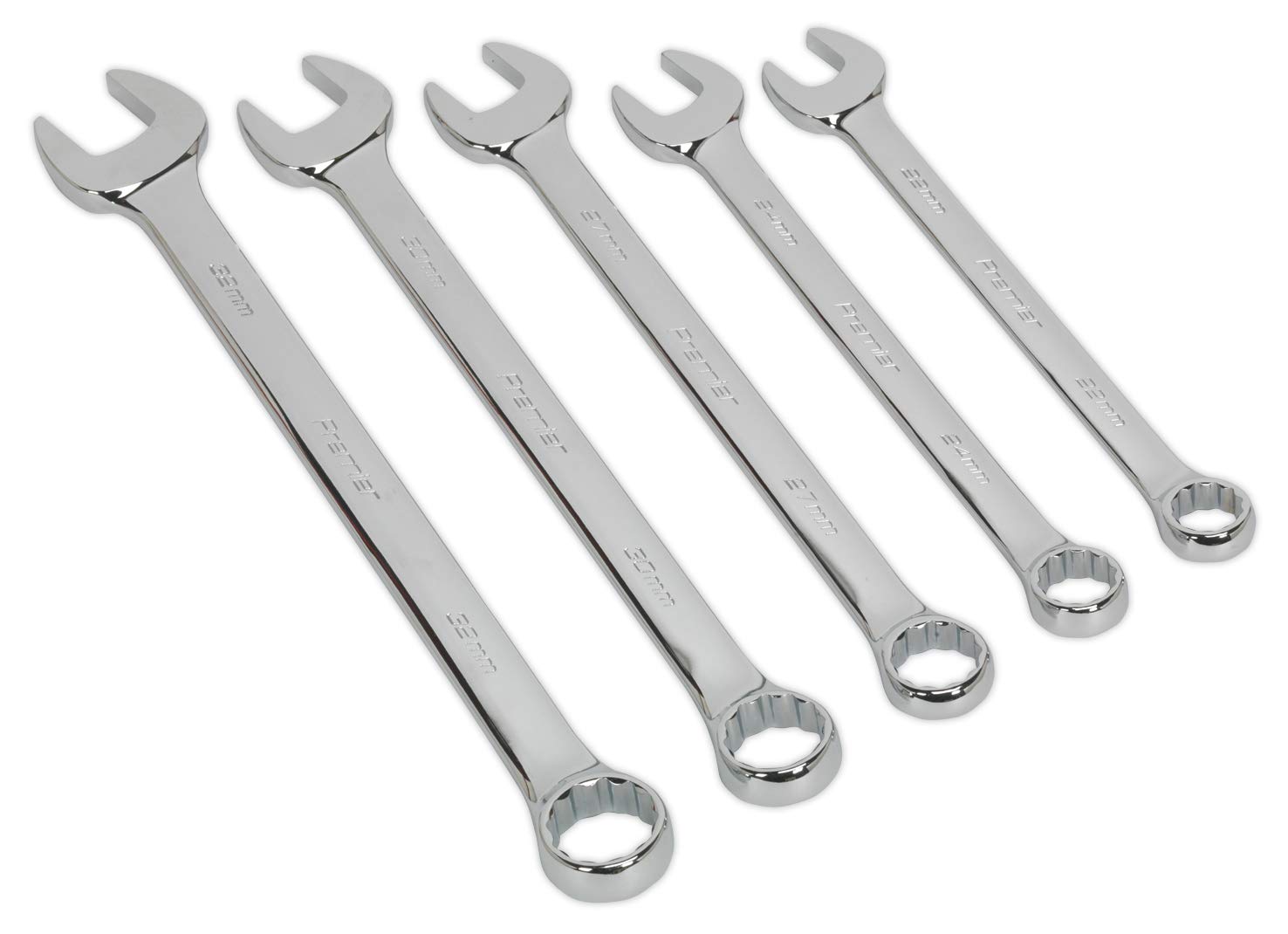 Sealey Ak6329 Combination Spanner Set 5Pc Jumbo Metric