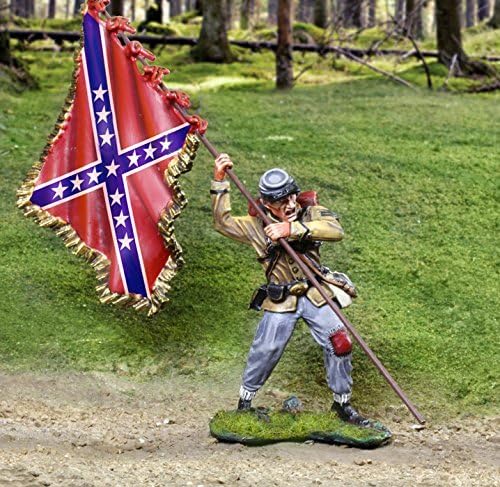 Civil War Toy Soldiers Rebel Standard Bearer Butternut Figure Collectors Showcase Toy Soldiers Painted Metal Figure Gettysburg 1/32 Britains Type by Collectors Showcase