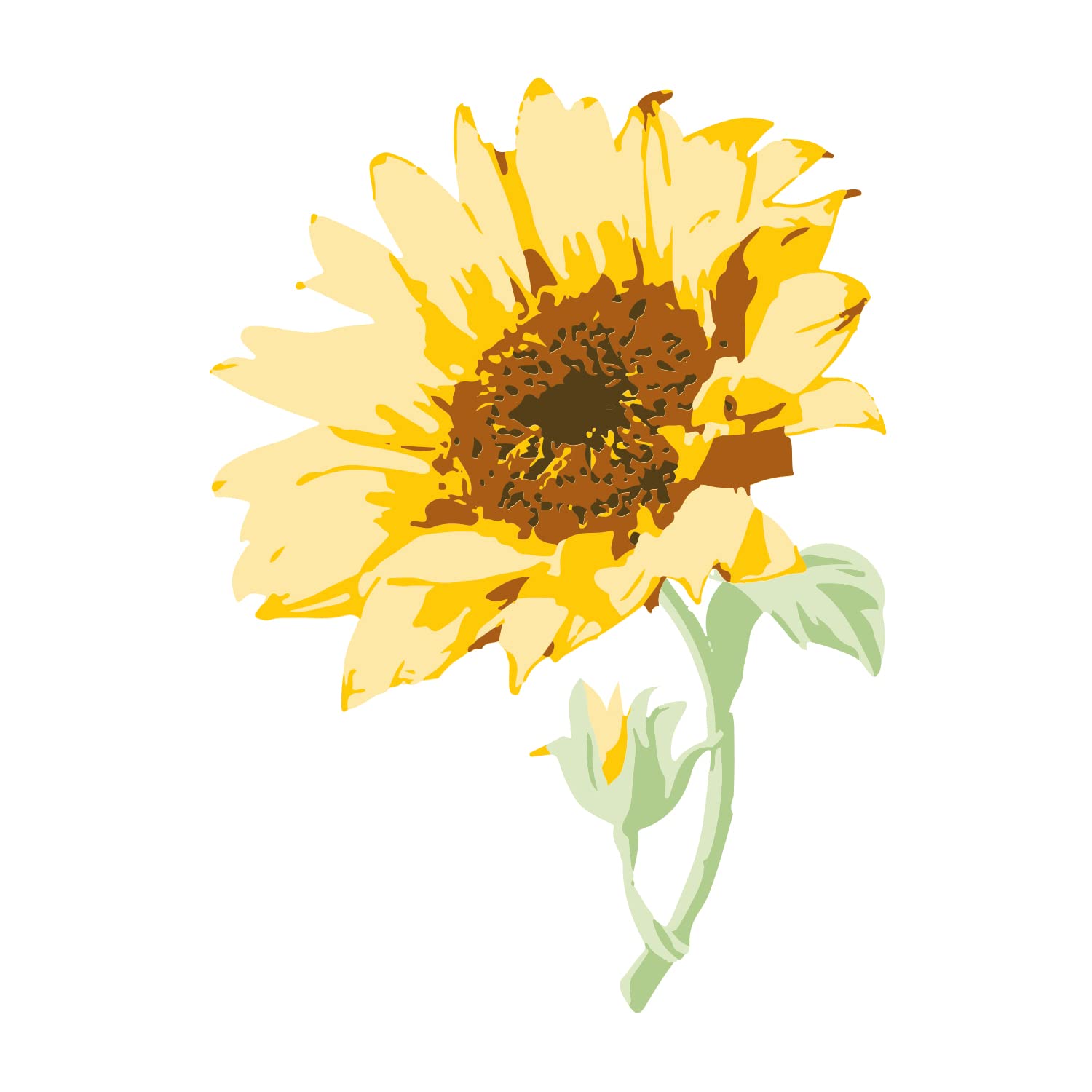 Sizzix Layered Clear Stamps 6PK Sunflower Stem by Olivia Rose, One Size