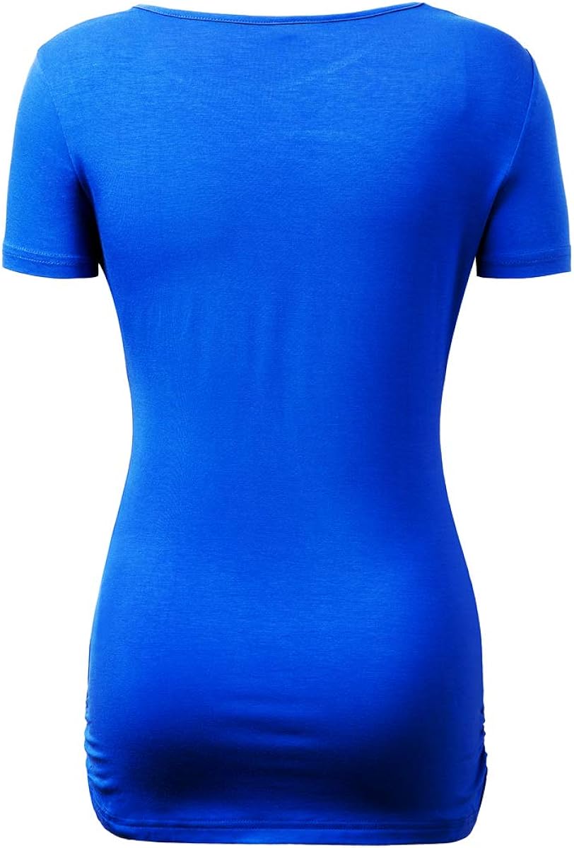 Nadasha Women's Casual Blouses T-Shirts Keyhole Short Sleeve Tops at  Women’s Clothing store
