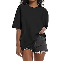 Remidoo Women’s Oversized Cotton Tee – Soft Baggy T-Shirt With Drop Shoulder – Casual Everyday Top - View #8