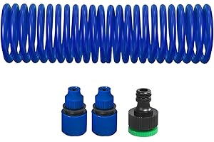 IEUDNS Coil Garden Hose,Water Hose Lawn Portable Outdoor with Quick Connector Flexible for Spigots Patio Trucks Bikes Marine 