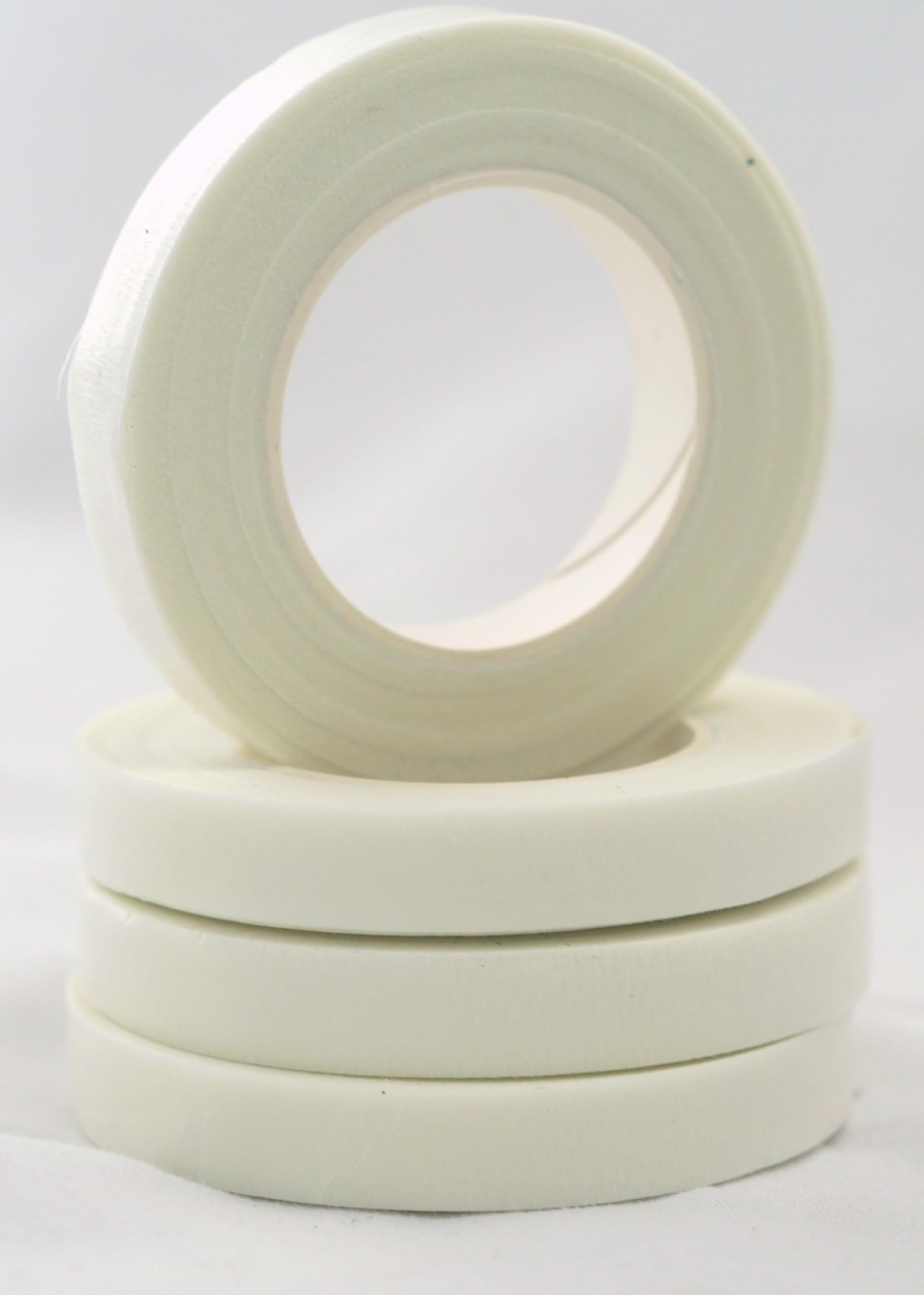 FLOWERS FOR LOVE Florist Tape, 13mm Wide, Waterproof Crepe Paper, 27M Roll. Decorative Craft Tape for Wreath Making. Floral Arranging Accessories. (White, 4 Pack)