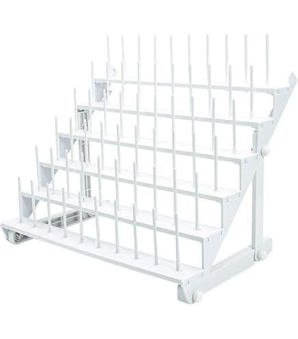 2-Pack Wood Thread Racks - Holds 66 Spools Total, Freestanding Or Wall Mount Storage