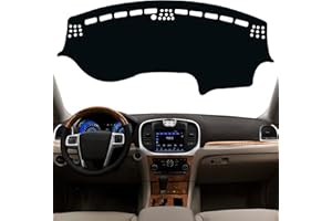 KEEGTBOX Dash Mat Cover Interior Dashboard Protection pad Compatible with Chrysler 300 300C Sedan 2011-2023 Dashboard Cover Pad Carpet Protector (Black Trim)