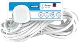 Status 2 Socket Extension Lead with Neon Indicator 6m 13A White S2W6MS8