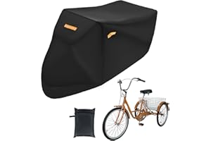 VEGARD Adult Tricycle Cover Electric Tricycle Covers, Strong UV Protection & Windproof, Waterproof, Heavy Duty Oxford Cloth Tricycle Cover, Black
