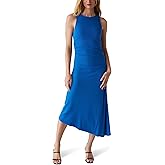 Michael Stars Womens Perez Ruched Sleeveless Midi Dress