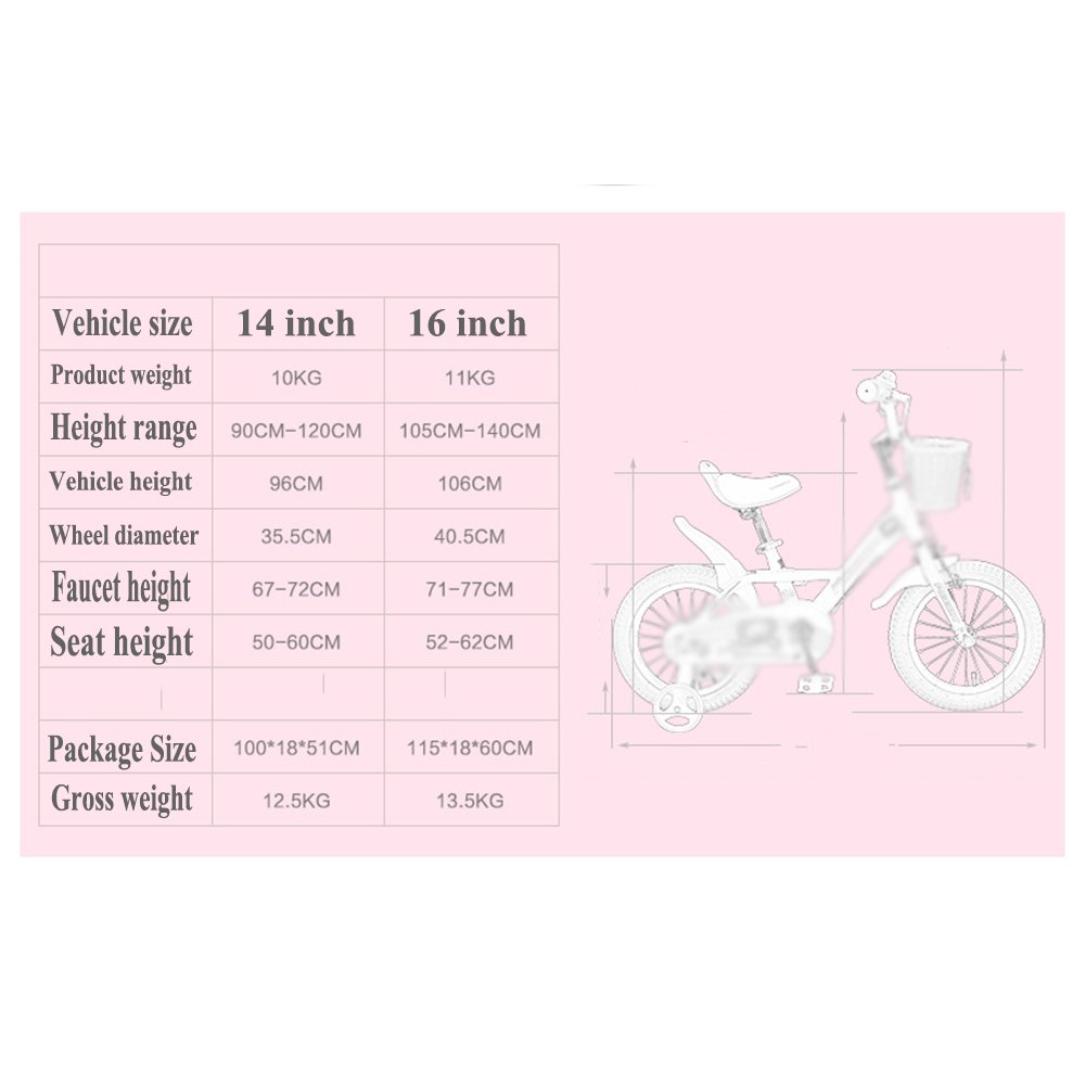 限定セール 子ども用自転車 アウトドアアウト 14インチ 16インチ トレーニングホイール付きの少年の自転車と少女の自転車 子供用自転車 子ども用 自転車 Yangfei 212歳 B07hvtdh2k A Inch 16 大人気新品 Www Aiq Aiq Com Mx