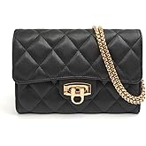 Small Black Clutch Purses for Women with Quilted Designs, Women's Trendy Quilted Crossbody Bags - Stylish Shoulder Handbags