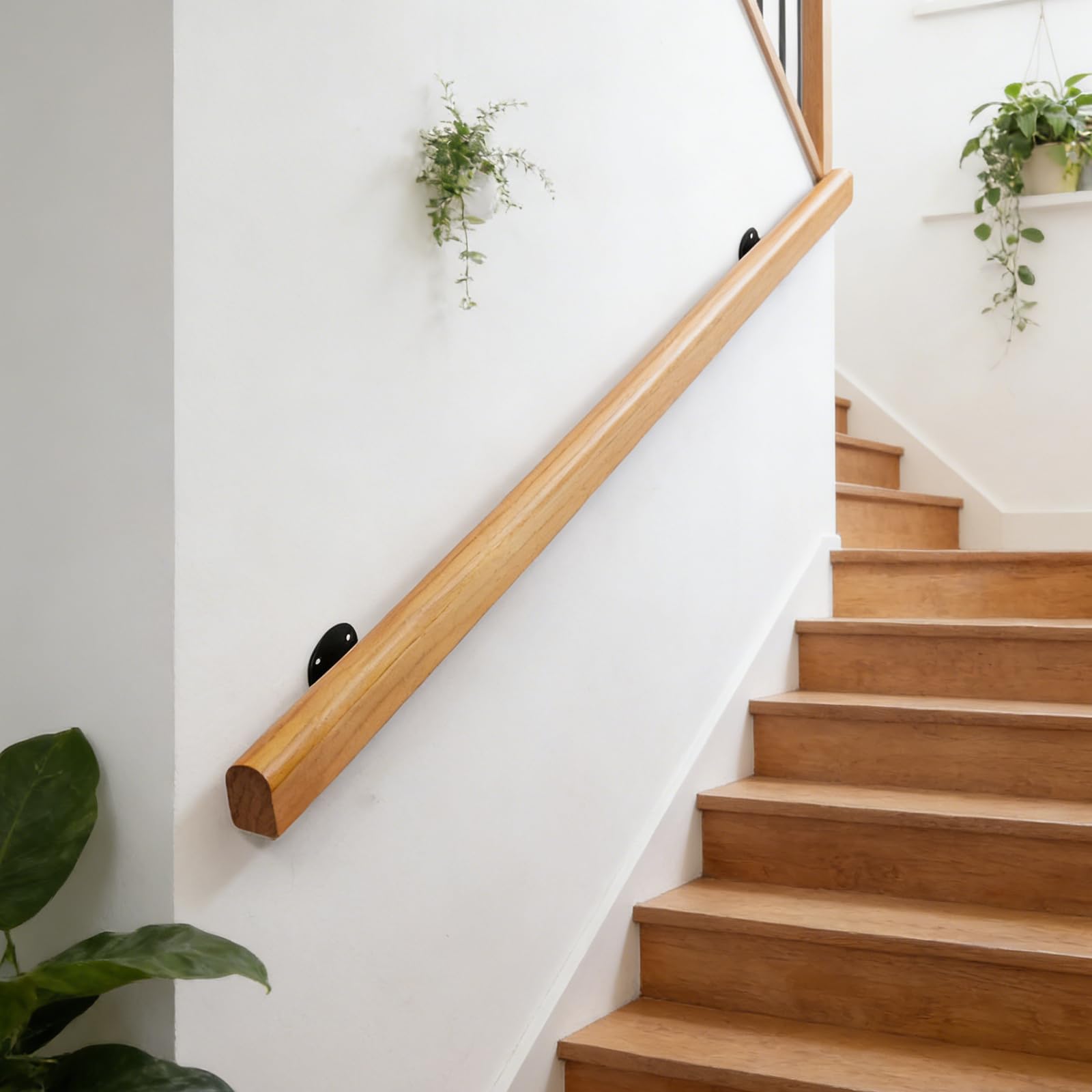 Photo 1 of Wooden Handrails, 1-20ft Non-Slip Staircase Handrail, for Home Garden Corridor Lofts Kindergarten Guardrail Decking Railings, Wall Mounted Barrier-Free Staircase Grab Bar for Elderly (Size : 7ft)