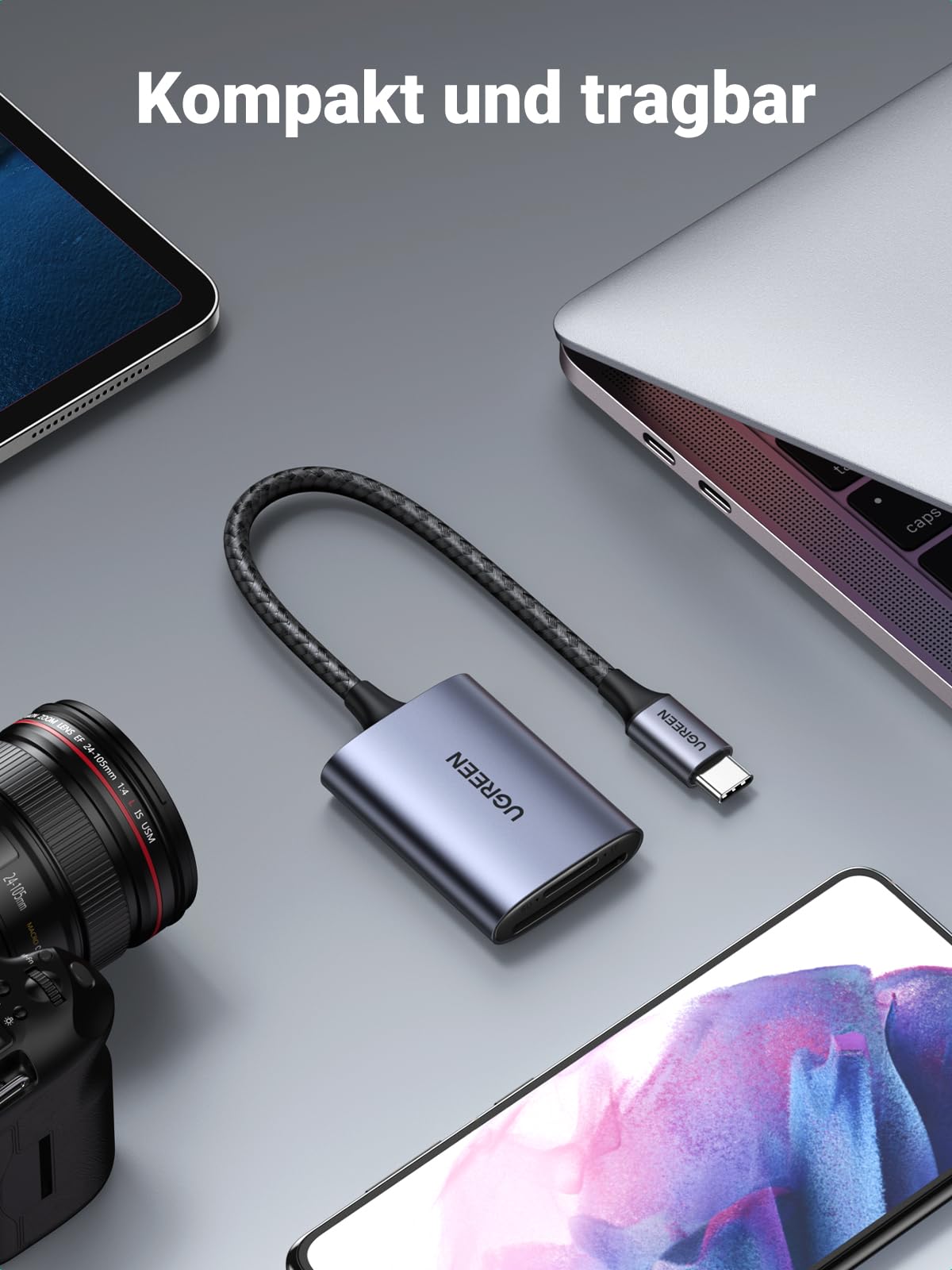 UGREEN USB C 170MB/S Kartenleser SD Micro SD Card Reader Kartenlesegerät USB C Card Reader kompatibel mit iPhone 17 Serien, Galaxy S25 Serie, iPad Pro/iPad Air, MacBook Pro/MacBook Air usw (SD 3.0) 8