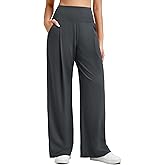 G4Free BareFeel High Stretch Wide Leg Pants for Women Soft High Waisted Pleated Casual Pants with Pockets 28"/30"/32"