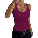 EADINVE Women's Scoop Neck Ribbed Tank Top Basic Sleeveless Racerback Tops Summer Trendy Slim Fit Shirts 2026