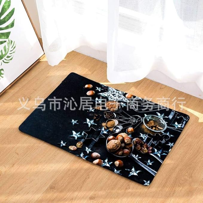 ZHAOXIANGXIANG 3D Druck Fußmatte,Weihnachtsessen Umweltfreundliches