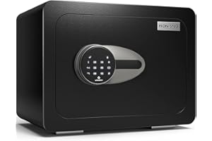 BONANO Fireproof Safe Box, 0.8 Cub Small Safe Fireproof Waterproof with Mute Function & Touch Screen Keypad, Home Safe with LED Light, Money Safe with Removable Shelf & Led Light, Safe for Home