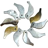 LiQunSweet 10 Pcs Natural Black Lip Shell Cute Animal Bird Beads Spacer for Jewelry Making DIY Craftings