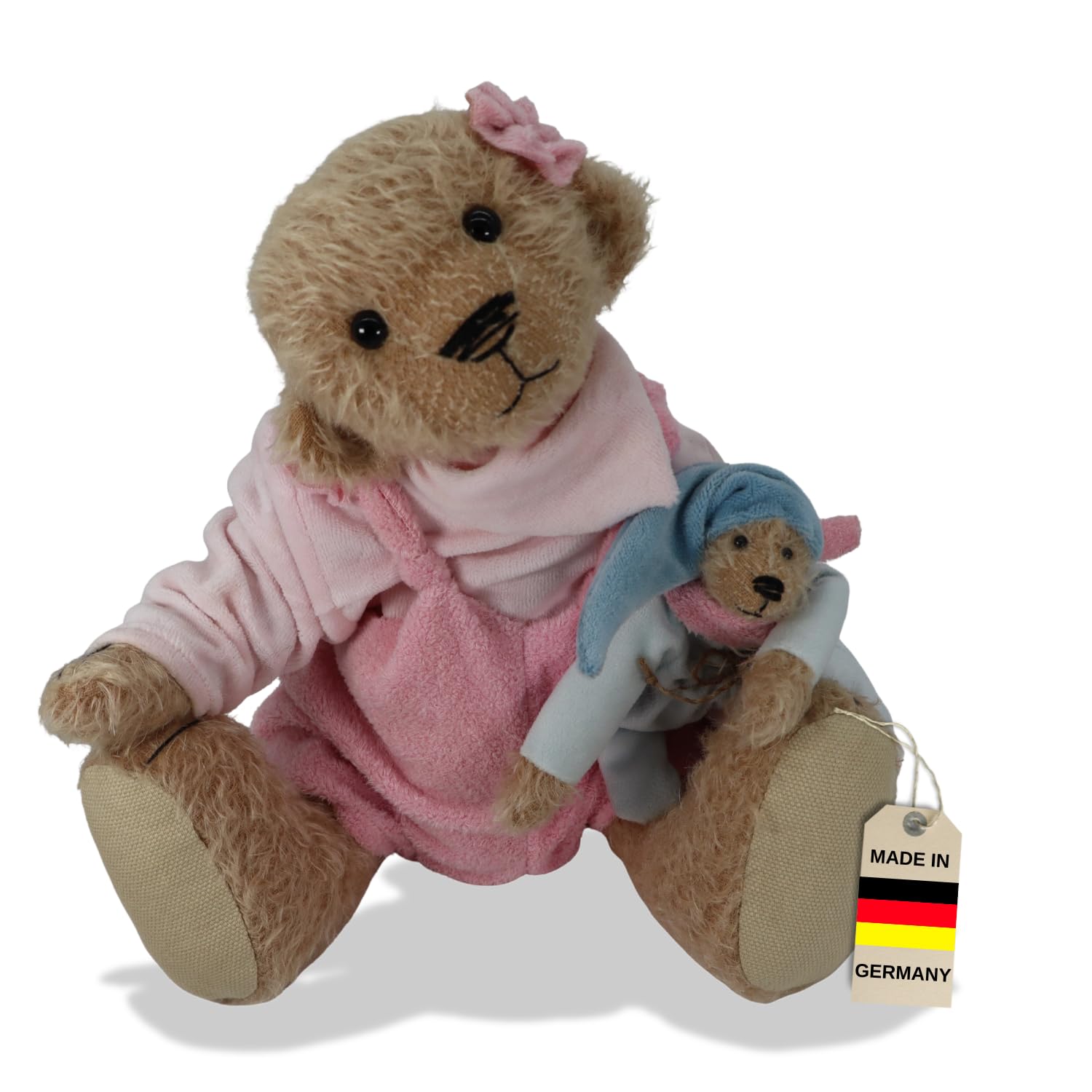 Clemens Collector Teddy Bear Sister 36 cm | Finest Mohair | Soft & Cuddly | Made in Germany | 5 Sections | Includes Limited Collector's Passport