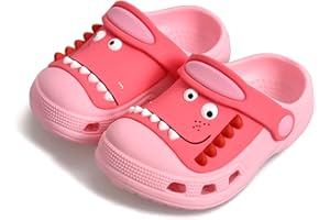 JACKSHIBO Toddler Little Kids Clogs Boys Girls Dinosaur Water Pool Beach Garden Sandals