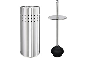 Blue Donuts Toilet Plunger with Holder for Bathroom, Multi Drain Suitable Also for Bathtubs, Quick Dry (Chrome)