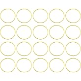 uxcell Brass Hollow Circle Bezel Round Linking Rings Jewelry Connectors for Earrings Necklaces Jewelry Making