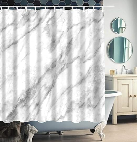 Amazon Com Extra Long Shower Curtain Marble Surface Pattern With