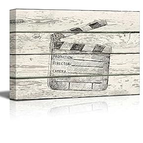 Directors Clapboard Artwork - Rustic Canvas Wall Art Home Art - 12x18 inches
